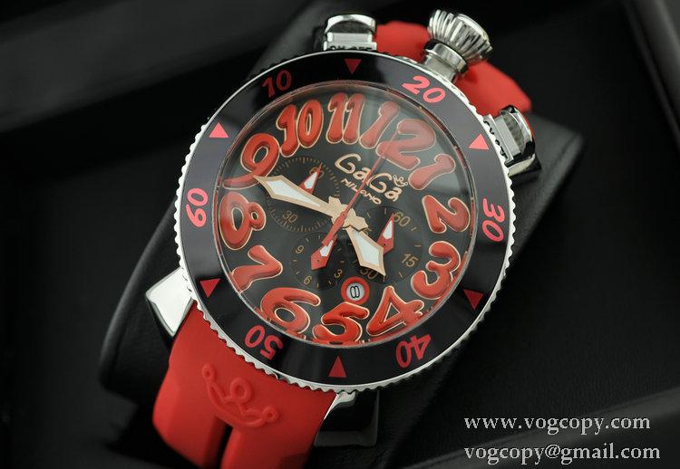 ガガミラノ腕時計 GaGaMILANO 5針 クロノグラフ日付表示夜光効果 ステンレス 男性用腕時計