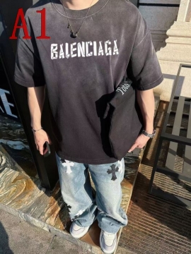 2025新作BALENCIAGAバレンシアガハイブリッド素材Tシャツ
