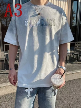 2025新作BALENCIAGAバレンシアガハイブリッド素材Tシャツ