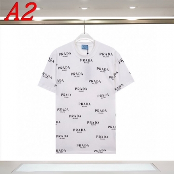  PRADAプラダ 2025新作   ラウンドネック 半袖Tシャツ   ヴィンテージ風