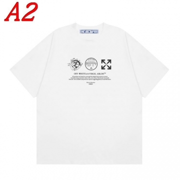 2025新作 OFF-WHITEオフホワイト ラウンドネック 半袖Tシャツ   アメカジ