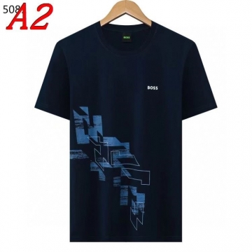 2025新作 HUGO BOSSヒューゴボス ラウンドネック 半袖Tシャツ   ビビッド