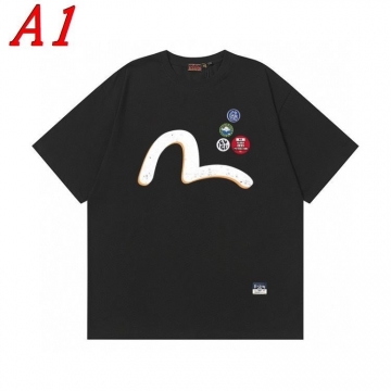 EVISUエヴィス 2025新作   ラウンドネック 半袖Tシャツ   クール