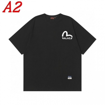  EVISUエヴィス 2025新作   ラウンドネック 半袖Tシャツ   ビビッド