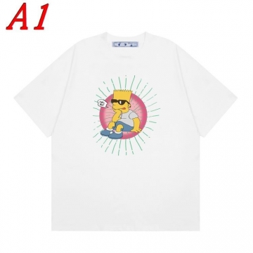 2025新作 OFF-WHITEオフホワイト ラウンドネック 半袖Tシャツ   スリムシルエット
