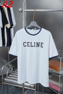 2025新作 CELINEセリーヌ ラウンドネック 半袖Tシャツ   ユーモア