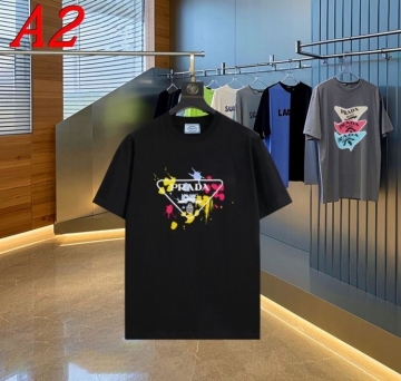  PRADAプラダ 2025新作 クルーネック 半袖Tシャツ スタイリッシュ
