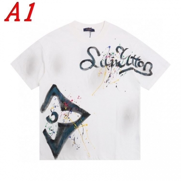  LOUIS VUITTONルイヴィトン 2025新作   ラウンドネック 半袖Tシャツ   エッジー