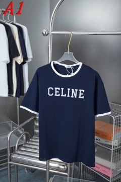 2025新作 CELINEセリーヌ ラウンドネック 半袖Tシャツ   ユーモア