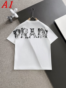 PRADAプラダ 2025新作   ラウンドネック 半袖Tシャツ   ノンフィク...