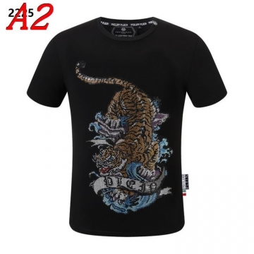 2025新作 PHILIPP PLEINフィリッププレイン ラウンドネック 半袖Tシャツ   フューチャリスティック