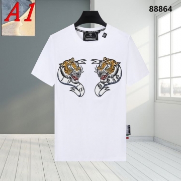2025新作 PHILIPP PLEINフィリッププレイン ラウンドネック 半袖Tシャツ   ミステリアス