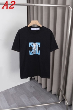 2025新作 OFF-WHITEオフホワイト ラウンドネック 半袖Tシャツ   フューチャリスティック