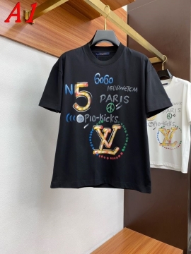 2025新作 LOUIS VUITTONルイヴィトン クルーネック 半袖Tシャツ デジタルプリント