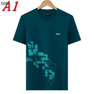 2025新作 HUGO BOSSヒューゴボス ラウンドネック 半袖Tシャツ   ビビッド