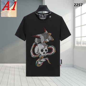  PHILIPP PLEINフィリッププレイン 2025新作   ラウンドネック 半袖Tシャツ   スマート