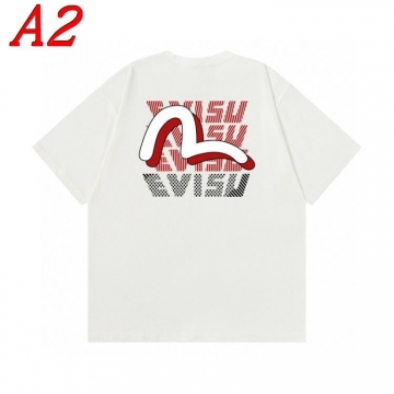  EVISUエヴィス 2025新作 クルーネック 半袖Tシャツ エモ