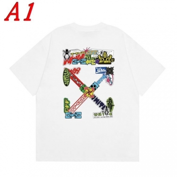  OFF-WHITEオフホワイト 2025新作   ラウンドネック 半袖Tシャツ   エスニックモダン