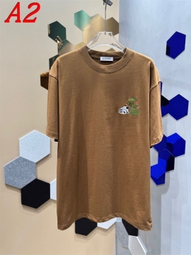 2025新作 LOEWEロエベ ラウンドネック 半袖Tシャツ   ビビッド