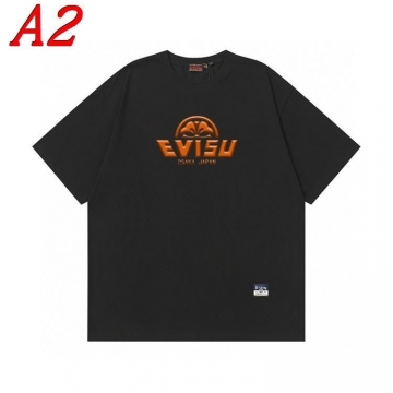  EVISUエヴィス 2025新作 クルーネック 半袖Tシャツ ナチュラル