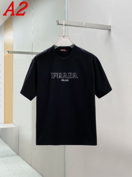  PRADAプラダ 2025新作   ラウンドネック 半袖Tシャツ   フェミニン