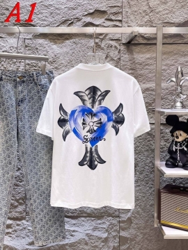 2025新作 CHROME HEARTSクロムハーツ ラウンドネック 半袖Tシャツ   ネーム入り
