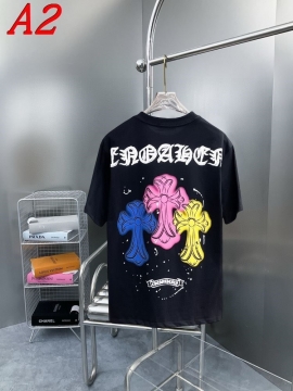 2025新作 CHROME HEARTSクロムハーツ ラウンドネック 半袖Tシャツ   ロゴプリント