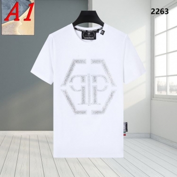  PHILIPP PLEINフィリッププレイン 2025新作   ラウンドネック 半袖Tシャツ   エスニックモダン