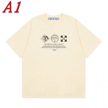2025新作 OFF-WHITEオフホワイト ラウンドネック 半袖Tシャツ   アメカジ