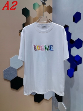 2025新作 LOEWEロエベ クルーネック 半袖Tシャツ ナチュラル