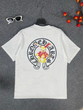  CHROME HEARTSクロムハーツ 2025新作   ラウンドネック 半袖Tシャツ   ナチュラル