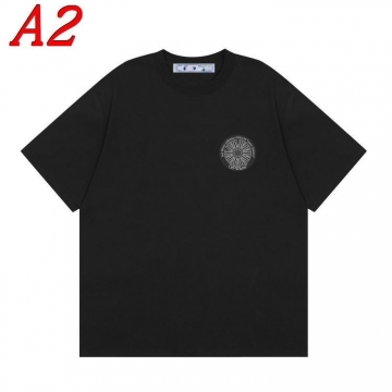 2025新作 OFF-WHITEオフホワイト ラウンドネック 半袖Tシャツ   スポーティ