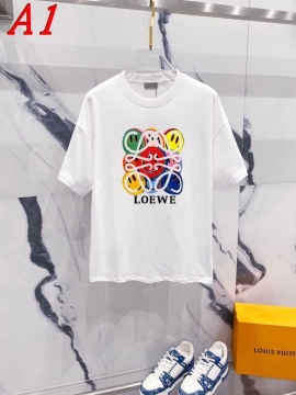 LOEWEロエベ 2025新作 クルーネック 半袖Tシャツ ヴィンテージ風