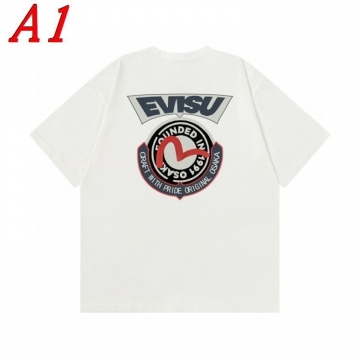 EVISUエヴィス 2025新作   ラウンドネック 半袖Tシャツ   リラック...