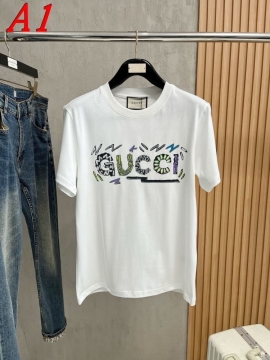 2025新作 GUCCIグッチ ラウンドネック 半袖Tシャツ   ユーモア