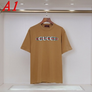 2025新作 GUCCIグッチ ラウンドネック 半袖Tシャツ   ビビッド