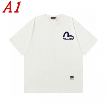 EVISUエヴィス 2025新作   ラウンドネック 半袖Tシャツ   ビビッド