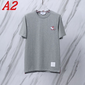 2025新作 THOM BROWNEトムブラウン ラウンドネック 半袖Tシャツ   ポジティブ