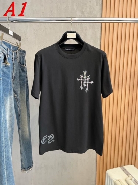 2025新作 CHROME HEARTSクロムハーツ ラウンドネック 半袖Tシャツ   ジェンダーレス