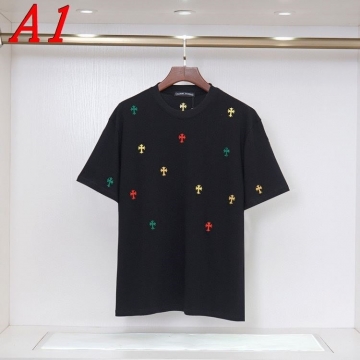 2025新作 CHROME HEARTSクロムハーツ ラウンドネック 半袖Tシャツ   ステートメント
