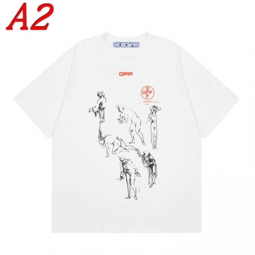 2025新作 OFF-WHITEオフホワイト ラウンドネック 半袖Tシャツ   エッジー