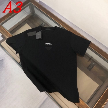  PRADAプラダ 2025新作   ラウンドネック 半袖Tシャツ   トレンドトップ