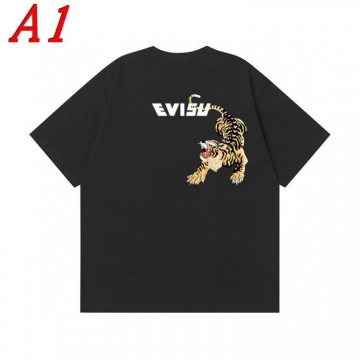 EVISUエヴィス 2025新作   ラウンドネック 半袖Tシャツ   スポーテ...