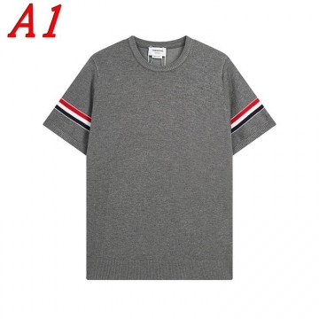 2025新作 THOM BROWNEトムブラウン ラウンドネック 半袖Tシャツ   エスニックモダン