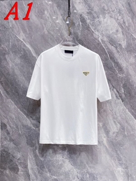  PRADAプラダ 2025新作   ラウンドネック 半袖Tシャツ   サステナブル