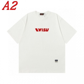  EVISUエヴィス 2025新作   ラウンドネック 半袖Tシャツ   カジュアル