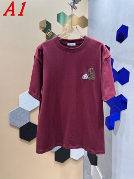 2025新作 LOEWEロエベ ラウンドネック 半袖Tシャツ   ビビッド