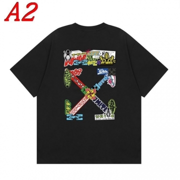  OFF-WHITEオフホワイト 2025新作   ラウンドネック 半袖Tシャツ   エスニックモダン