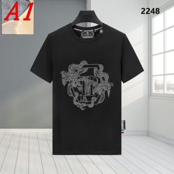 2025新作 PHILIPP PLEINフィリッププレイン ラウンドネック 半袖Tシャツ   ミニマル