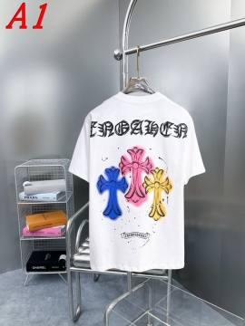 2025新作 CHROME HEARTSクロムハーツ ラウンドネック 半袖Tシャツ   ロゴプリント